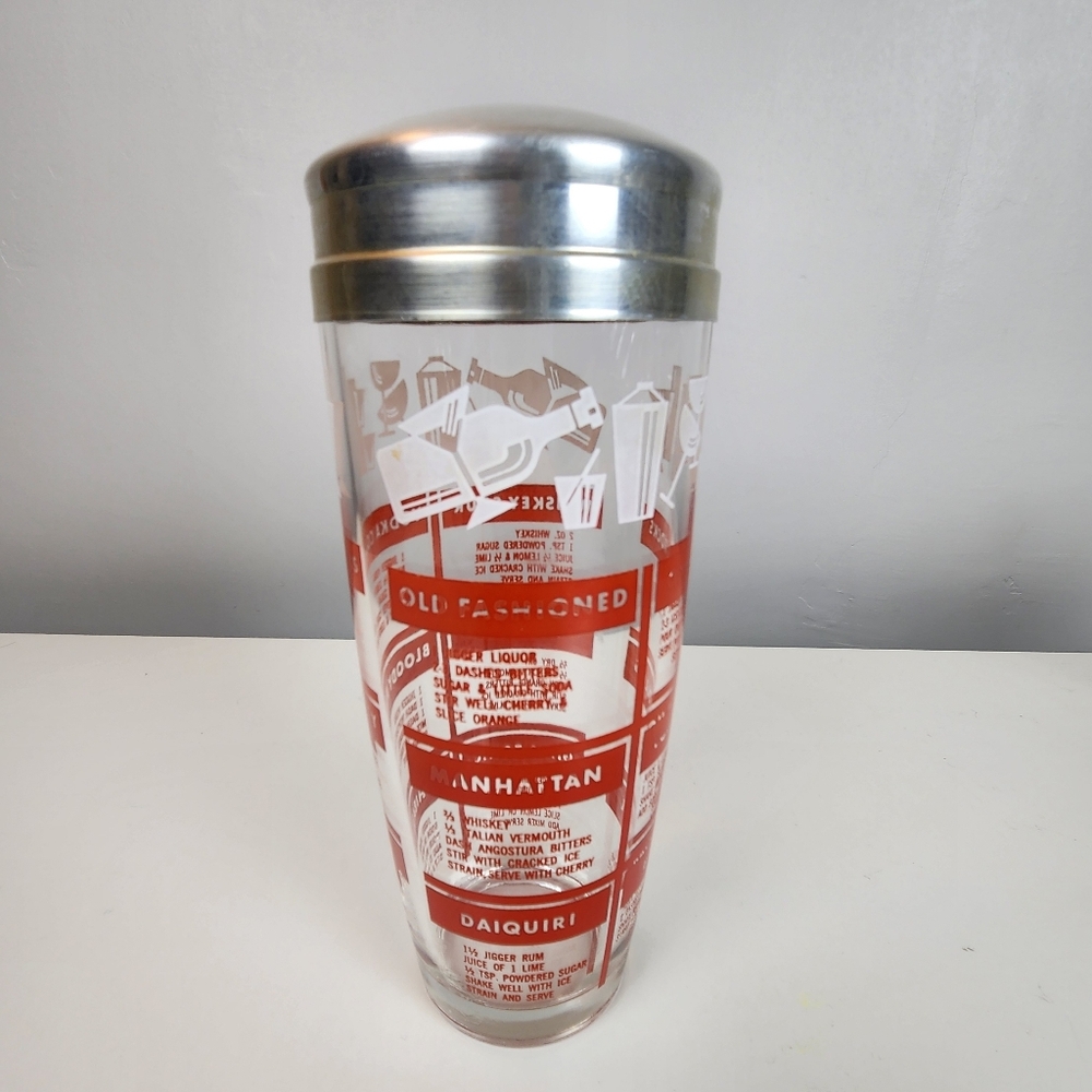 Vintage 50s Hazel Atlas Glass Cocktail Shaker